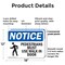 Signmission Pedestrians Must Use Walk In Door OSHA Notice Sign, Plastic, 18in W x 12in L, 2PK OS-2PACK-NS-P-1218-L-17167 - alternate 7